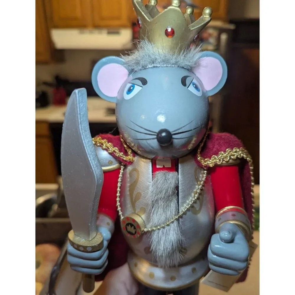 Wooden Rat Mouse King Nutcracker 14 In Tall 2006 Christmas Decor Limited Edition